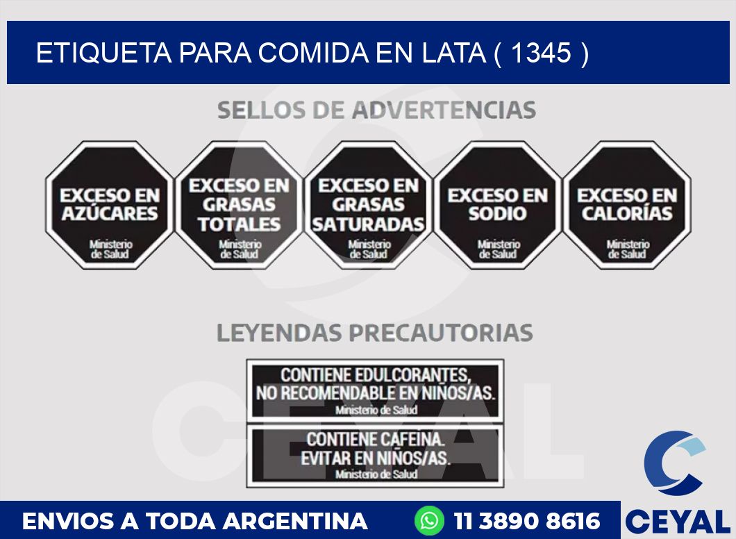 ETIQUETA PARA COMIDA EN LATA ( 1345 )