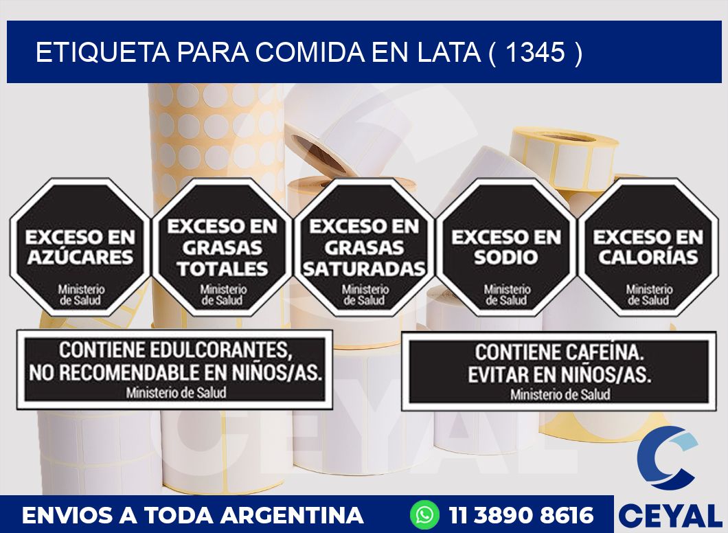 ETIQUETA PARA COMIDA EN LATA ( 1345 )