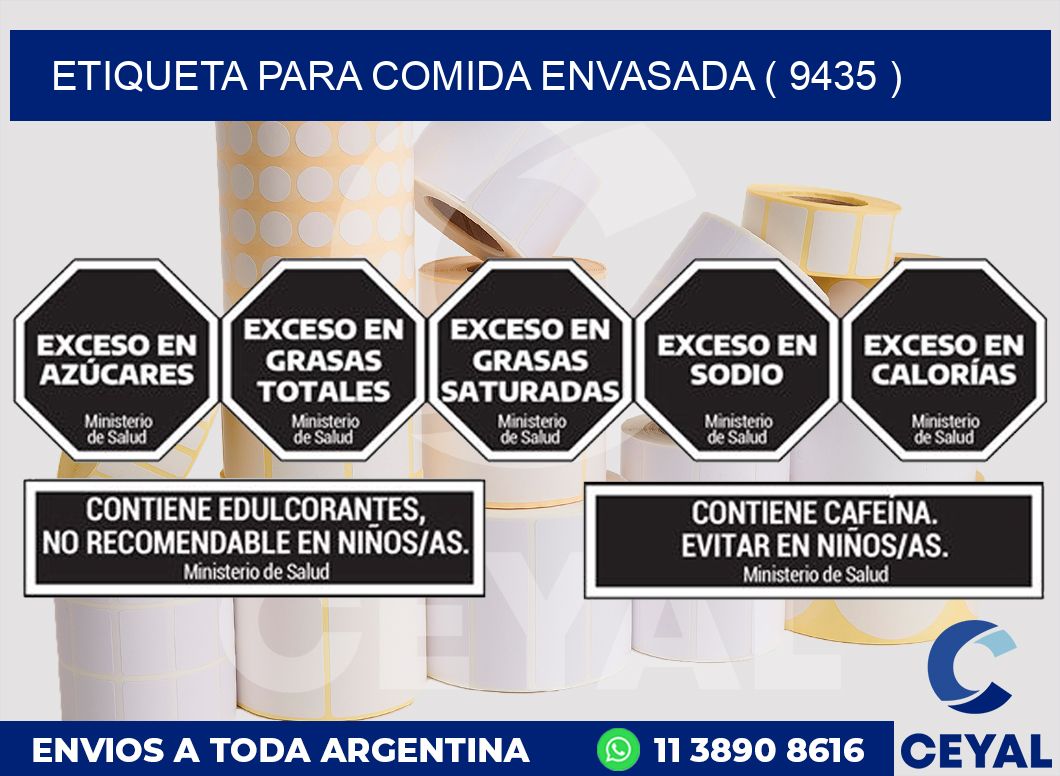 ETIQUETA PARA COMIDA ENVASADA ( 9435 )