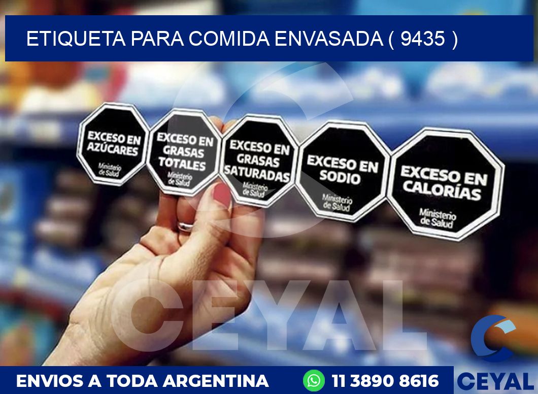 ETIQUETA PARA COMIDA ENVASADA ( 9435 )