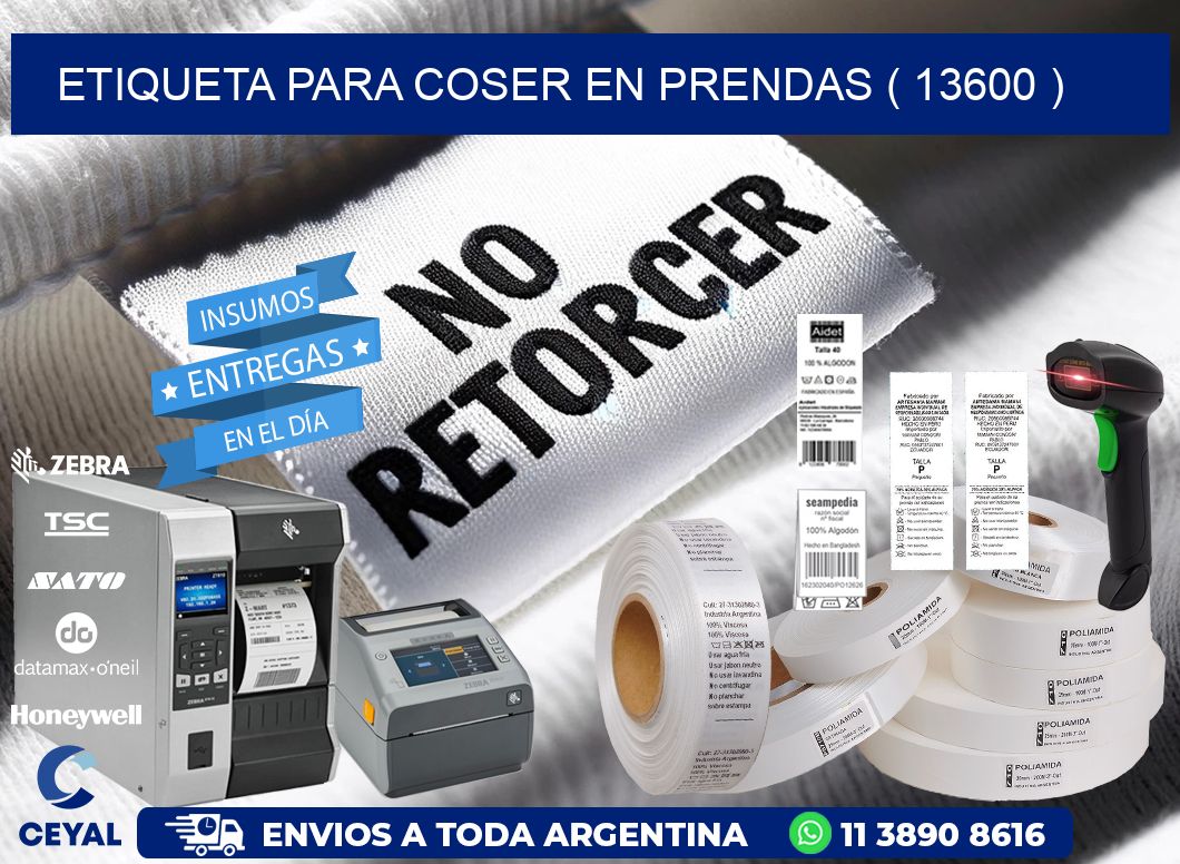 ETIQUETA PARA COSER EN PRENDAS ( 13600 )
