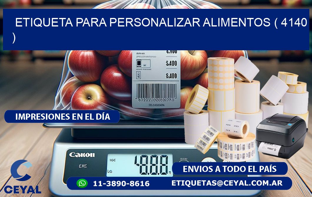 ETIQUETA PARA PERSONALIZAR ALIMENTOS ( 4140 )