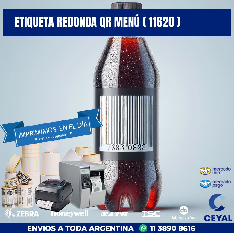 ETIQUETA REDONDA QR MENÚ ( 11620 )