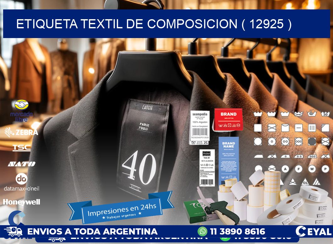 ETIQUETA TEXTIL DE COMPOSICION ( 12925 )