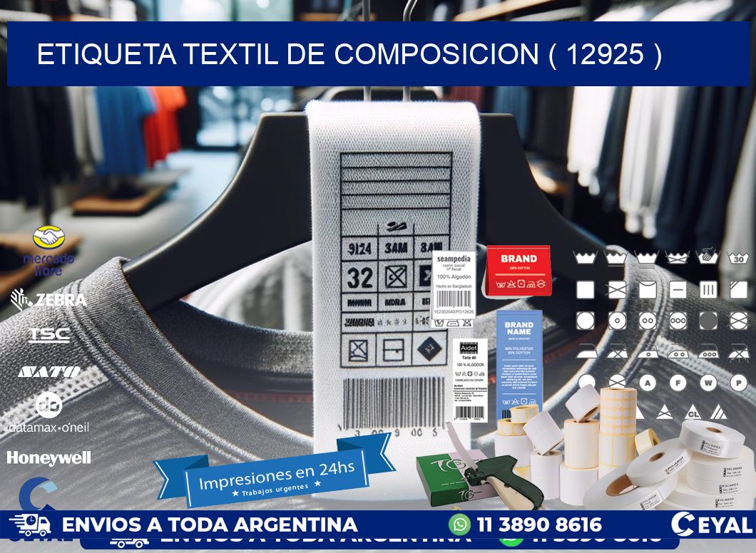 ETIQUETA TEXTIL DE COMPOSICION ( 12925 )