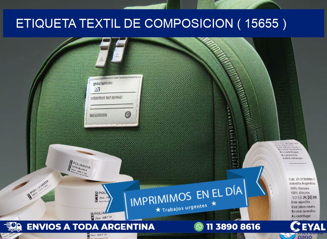 ETIQUETA TEXTIL DE COMPOSICION ( 15655 )