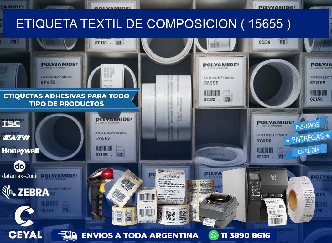 ETIQUETA TEXTIL DE COMPOSICION ( 15655 )
