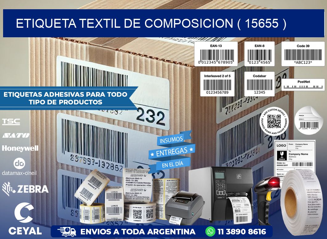 ETIQUETA TEXTIL DE COMPOSICION ( 15655 )