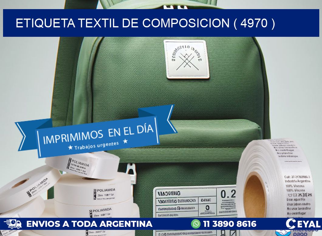 ETIQUETA TEXTIL DE COMPOSICION ( 4970 )