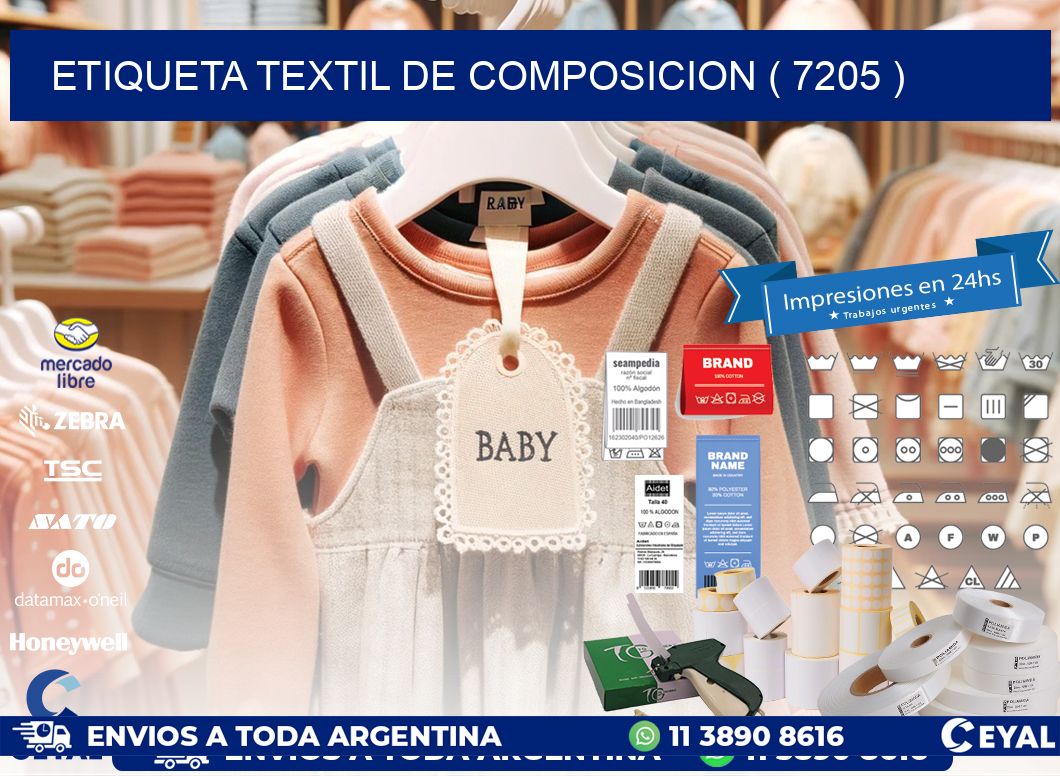 ETIQUETA TEXTIL DE COMPOSICION ( 7205 )