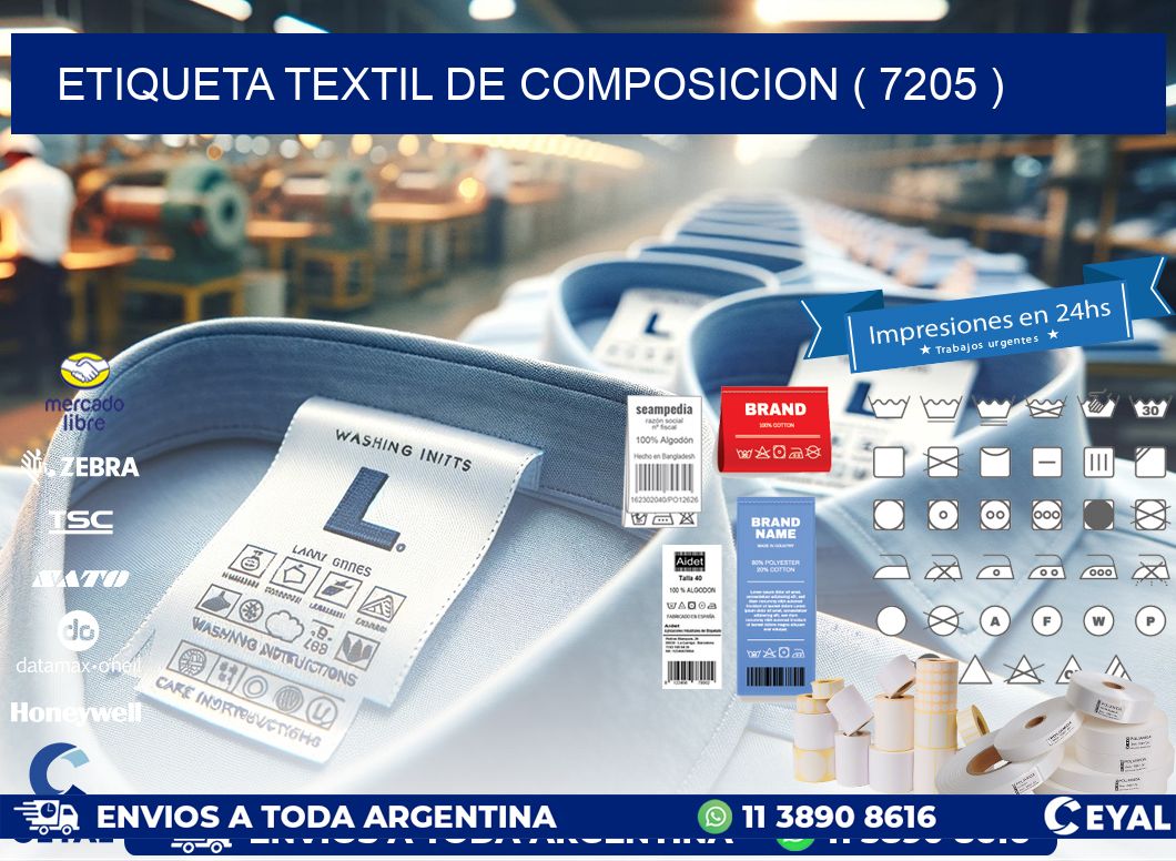 ETIQUETA TEXTIL DE COMPOSICION ( 7205 )