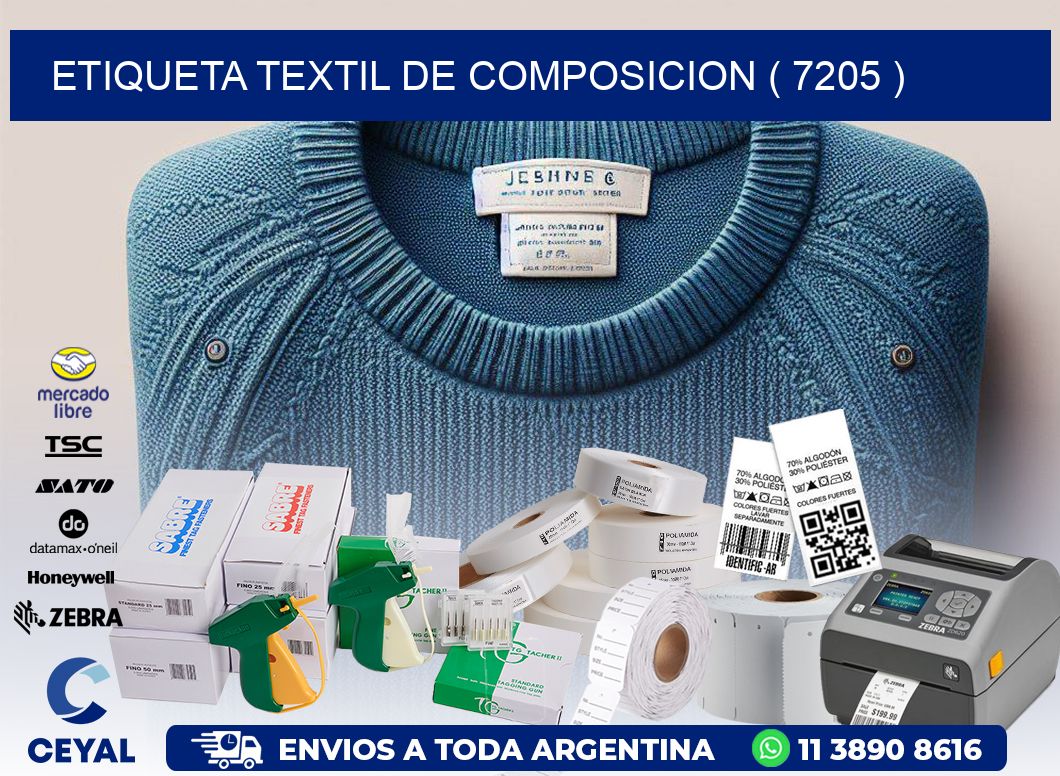 ETIQUETA TEXTIL DE COMPOSICION ( 7205 )