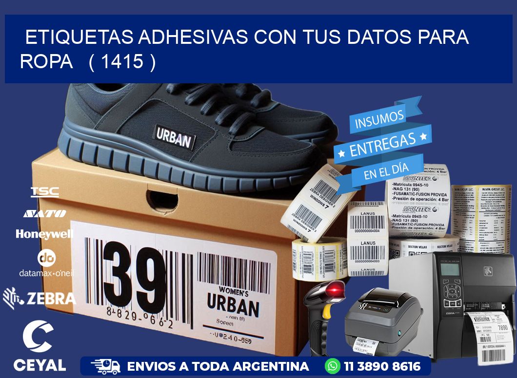 ETIQUETAS ADHESIVAS CON TUS DATOS PARA ROPA   ( 1415 )