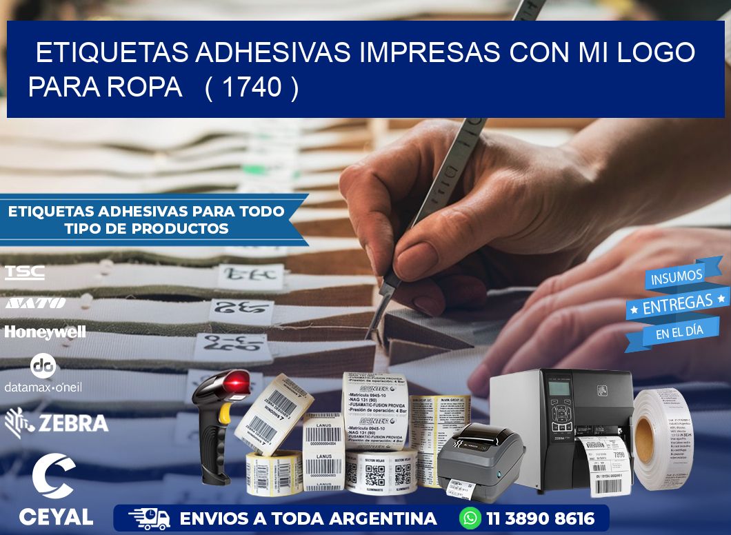 ETIQUETAS ADHESIVAS IMPRESAS CON MI LOGO PARA ROPA   ( 1740 )