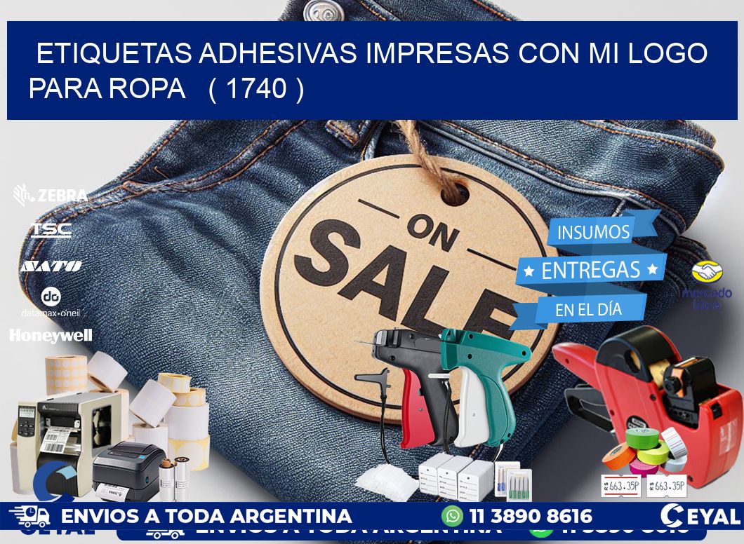ETIQUETAS ADHESIVAS IMPRESAS CON MI LOGO PARA ROPA ( 1740 )