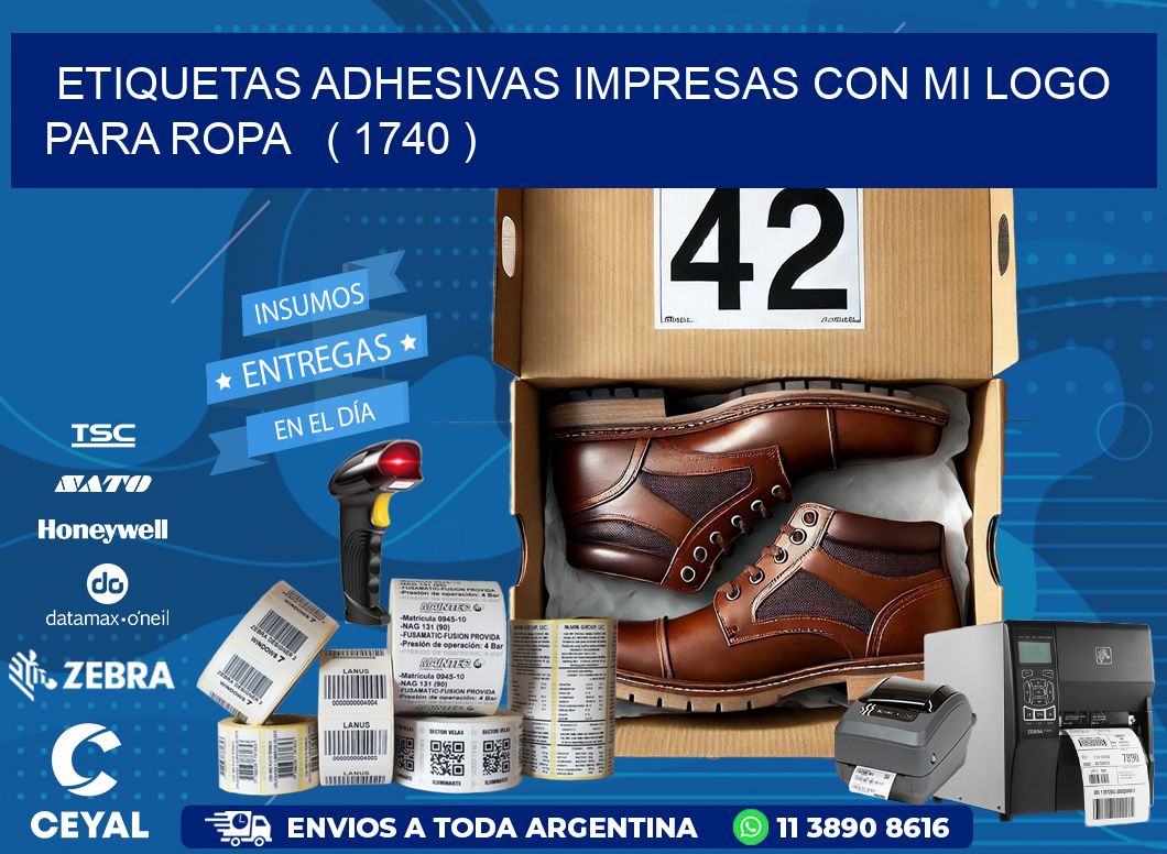ETIQUETAS ADHESIVAS IMPRESAS CON MI LOGO PARA ROPA ( 1740 )