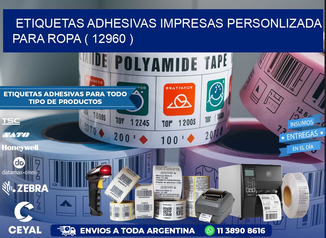 ETIQUETAS ADHESIVAS IMPRESAS PERSONLIZADA PARA ROPA ( 12960 )