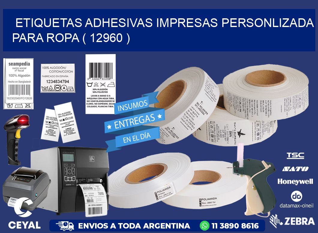 ETIQUETAS ADHESIVAS IMPRESAS PERSONLIZADA PARA ROPA ( 12960 )