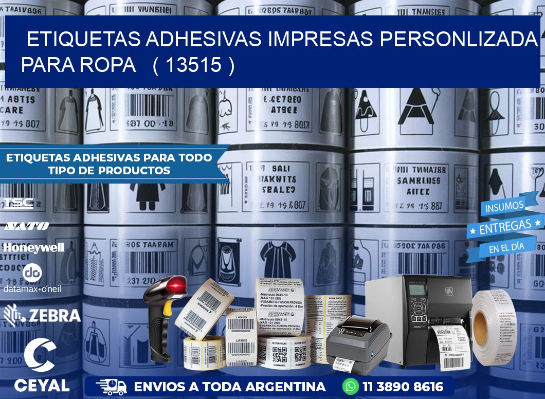 ETIQUETAS ADHESIVAS IMPRESAS PERSONLIZADA PARA ROPA   ( 13515 )