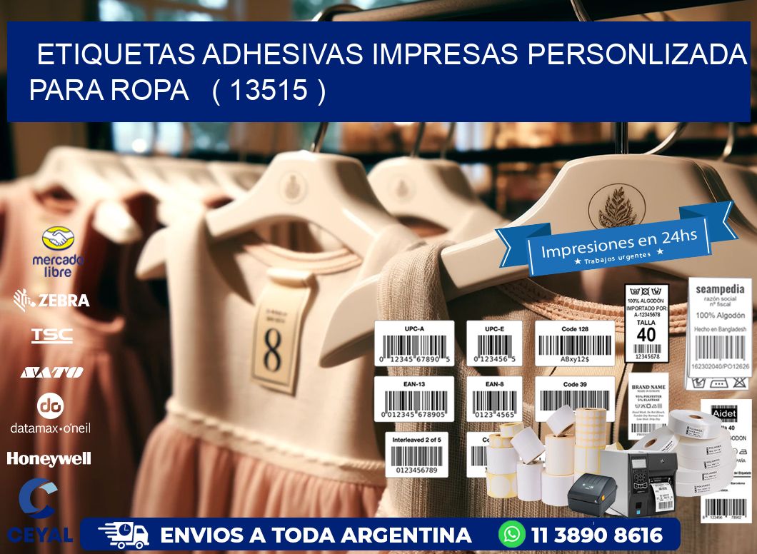 ETIQUETAS ADHESIVAS IMPRESAS PERSONLIZADA PARA ROPA   ( 13515 )