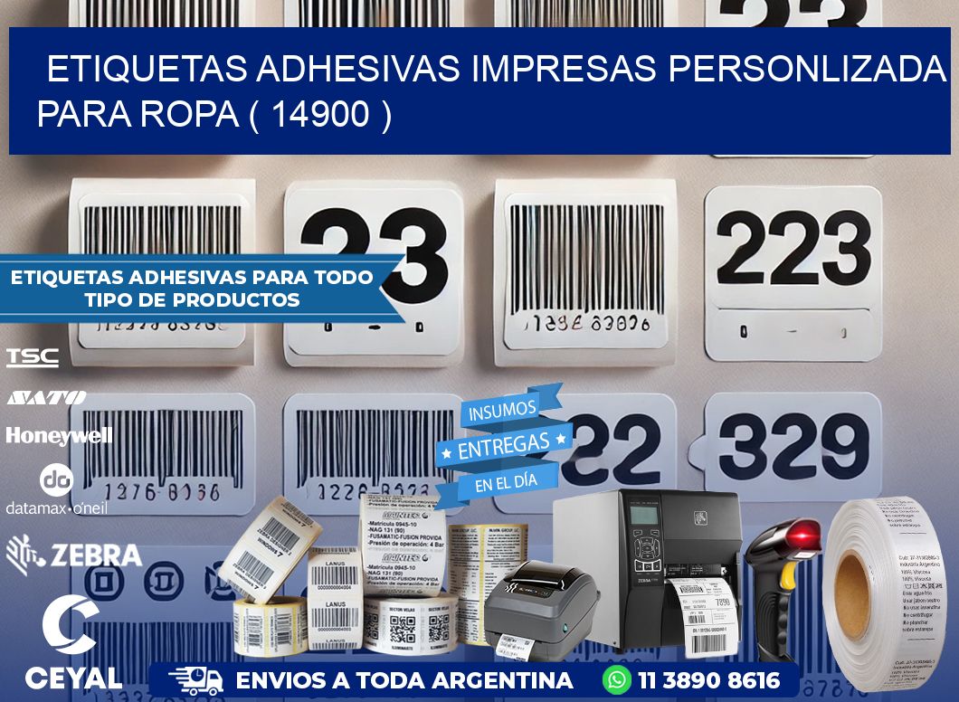 ETIQUETAS ADHESIVAS IMPRESAS PERSONLIZADA PARA ROPA ( 14900 )