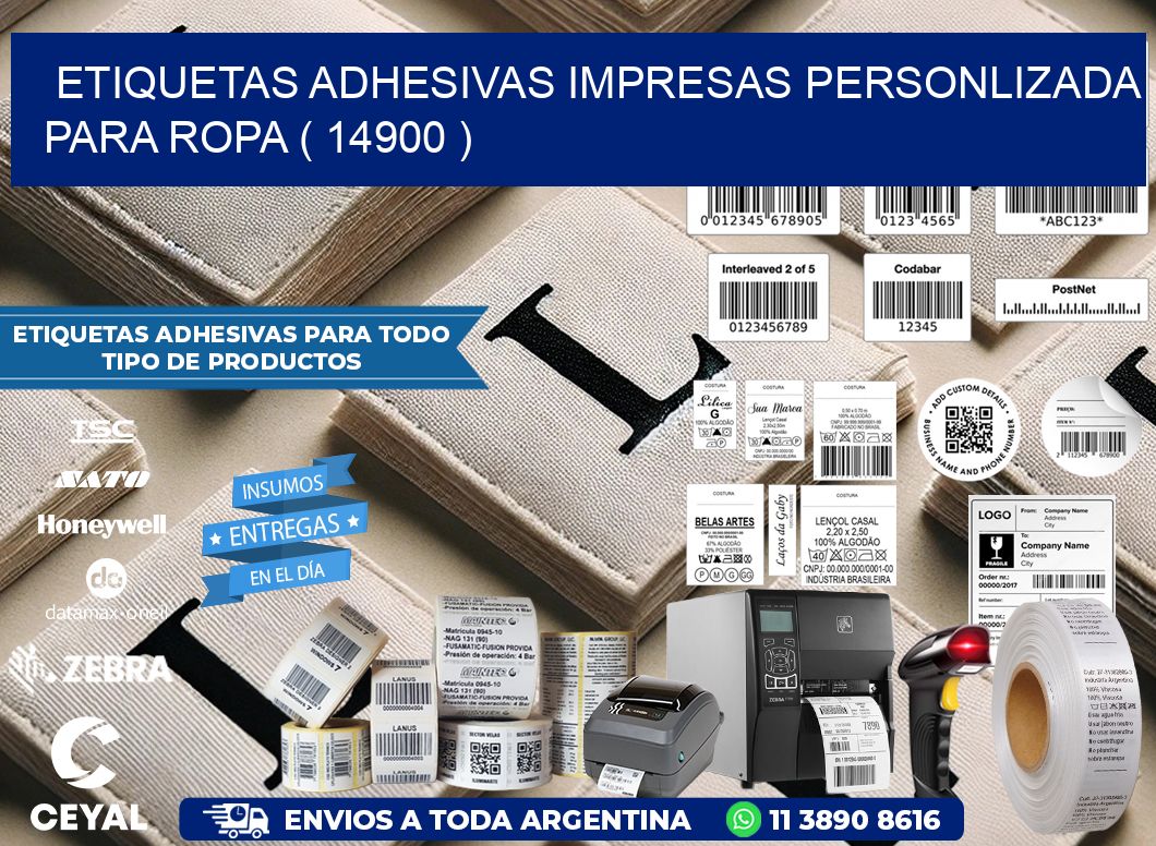 ETIQUETAS ADHESIVAS IMPRESAS PERSONLIZADA PARA ROPA ( 14900 )