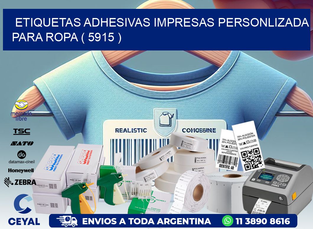 ETIQUETAS ADHESIVAS IMPRESAS PERSONLIZADA PARA ROPA ( 5915 )