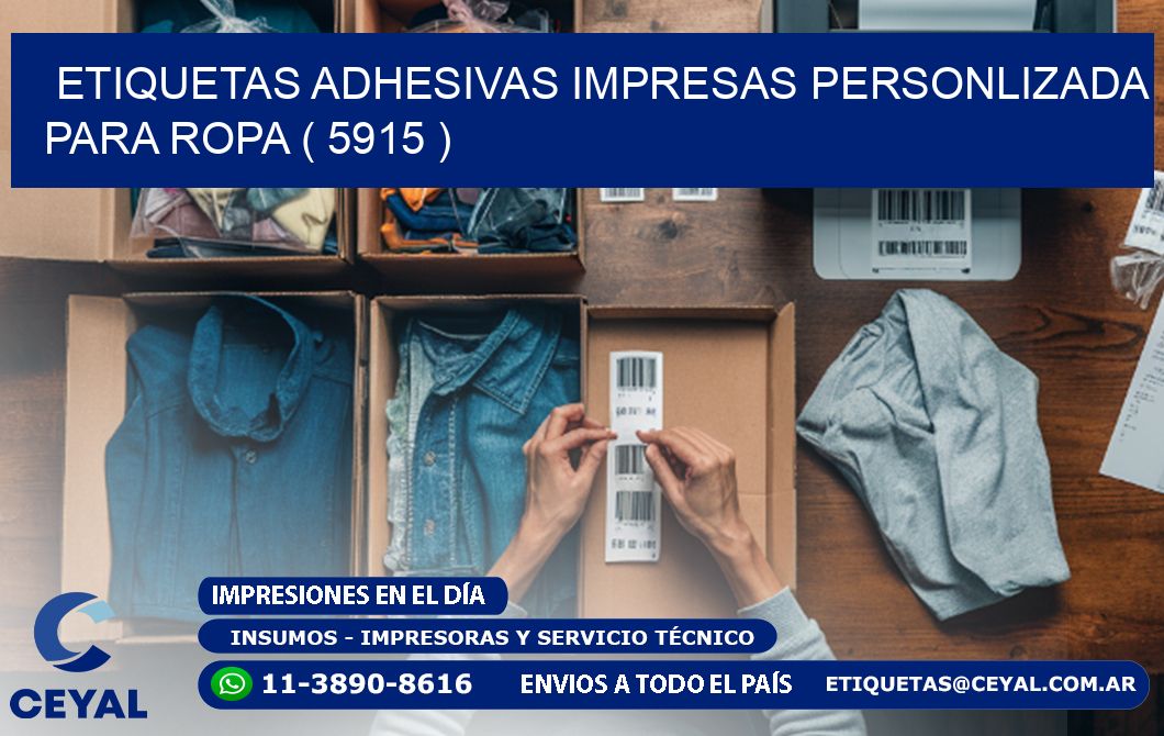 ETIQUETAS ADHESIVAS IMPRESAS PERSONLIZADA PARA ROPA ( 5915 )