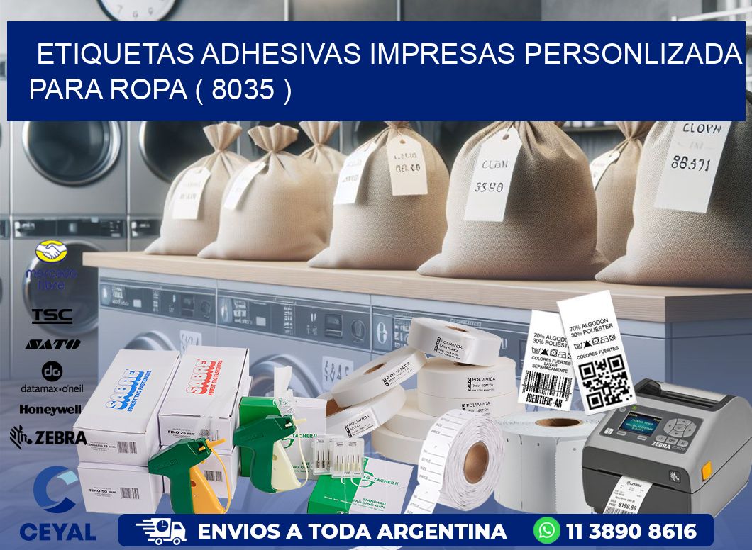 ETIQUETAS ADHESIVAS IMPRESAS PERSONLIZADA PARA ROPA ( 8035 )