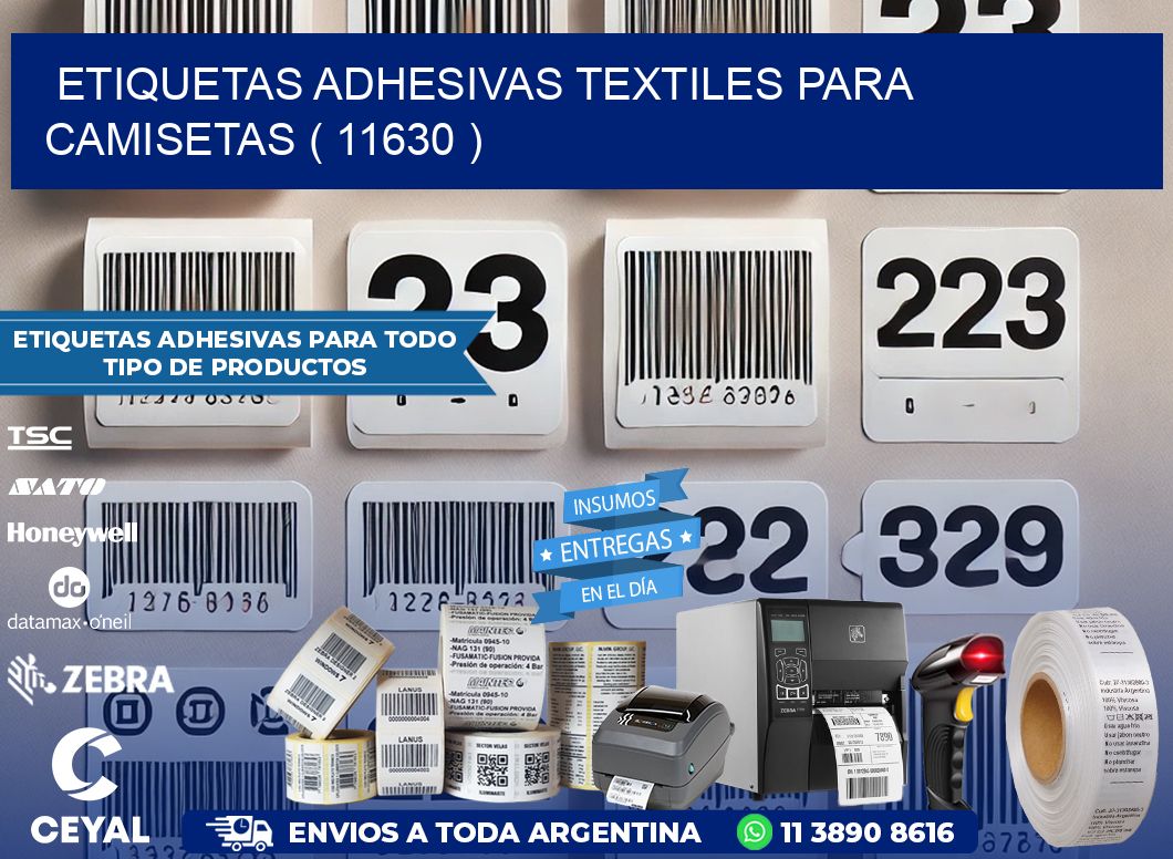 ETIQUETAS ADHESIVAS TEXTILES PARA CAMISETAS ( 11630 )