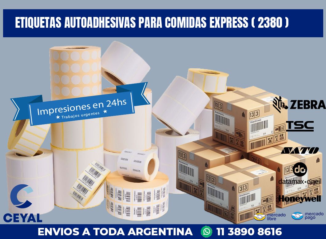 ETIQUETAS AUTOADHESIVAS PARA COMIDAS EXPRESS ( 2380 )