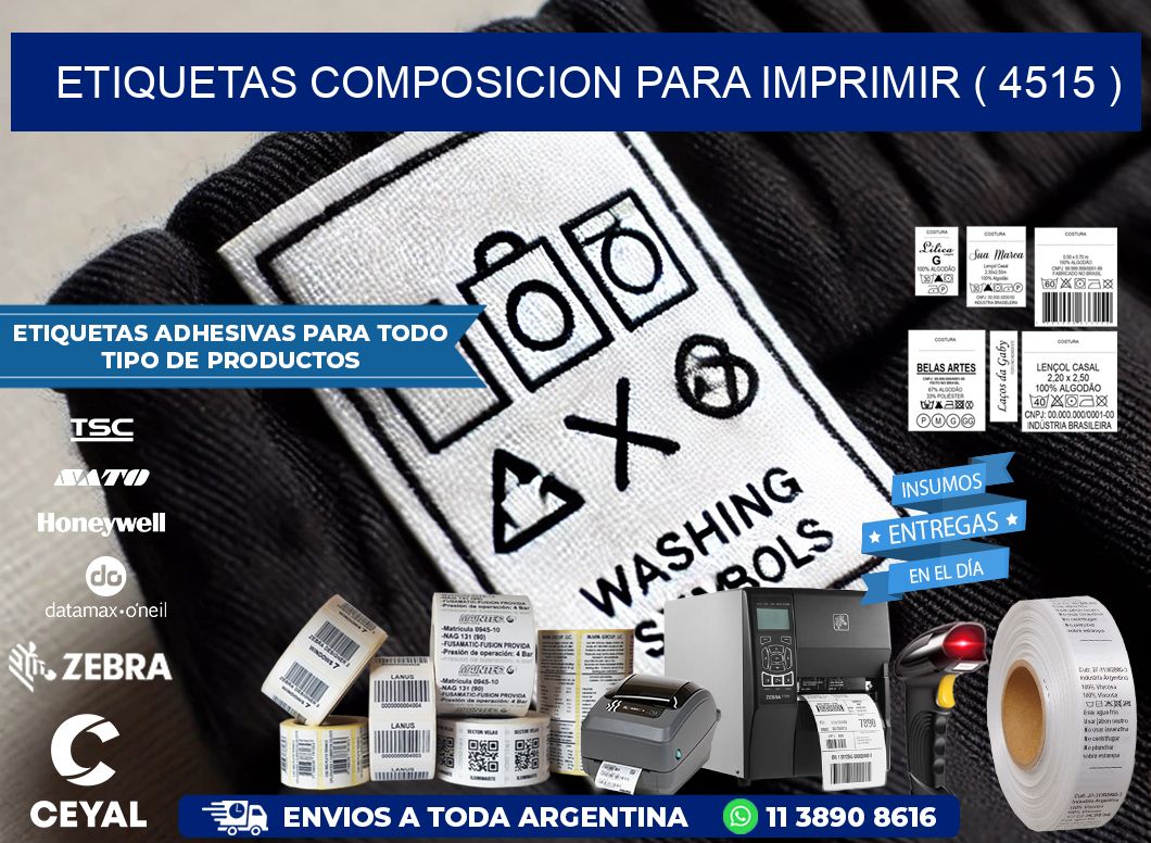 ETIQUETAS COMPOSICION PARA IMPRIMIR ( 4515 )
