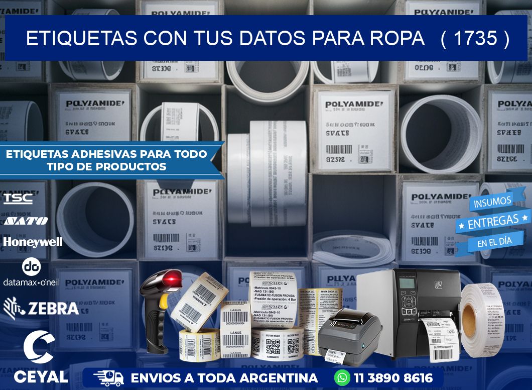 ETIQUETAS CON TUS DATOS PARA ROPA   ( 1735 )
