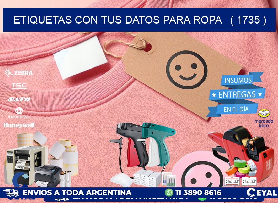 ETIQUETAS CON TUS DATOS PARA ROPA   ( 1735 )