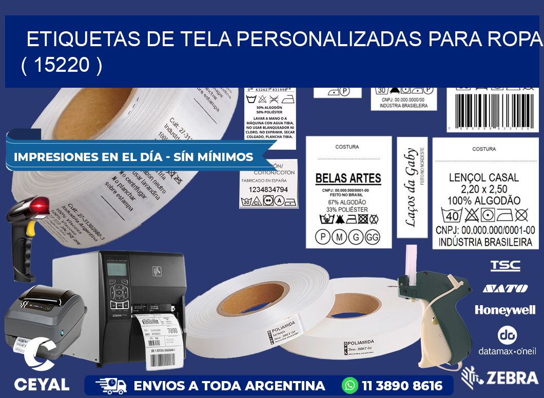 ETIQUETAS DE TELA PERSONALIZADAS PARA ROPA ( 15220 )