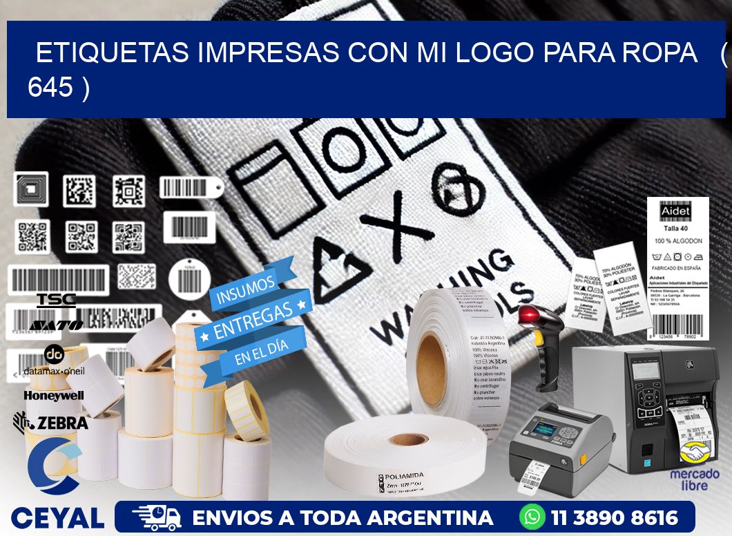 ETIQUETAS IMPRESAS CON MI LOGO PARA ROPA   ( 645 )