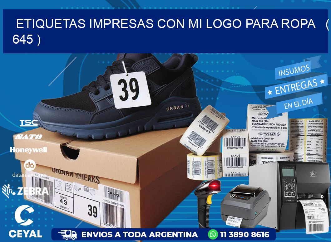 ETIQUETAS IMPRESAS CON MI LOGO PARA ROPA   ( 645 )