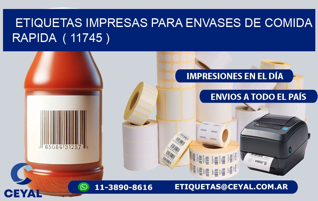 ETIQUETAS IMPRESAS PARA ENVASES DE COMIDA RAPIDA  ( 11745 )