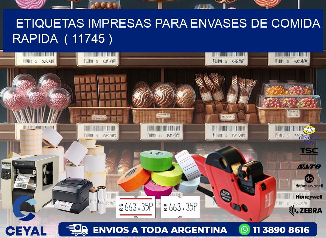 ETIQUETAS IMPRESAS PARA ENVASES DE COMIDA RAPIDA  ( 11745 )