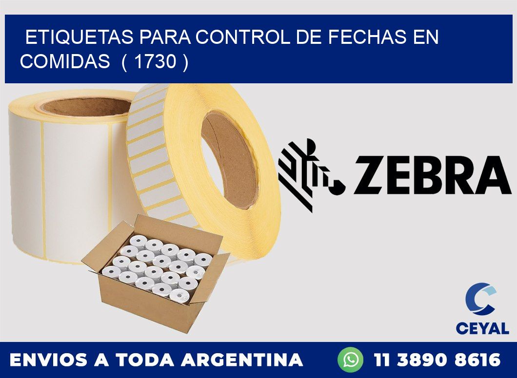 ETIQUETAS PARA CONTROL DE FECHAS EN COMIDAS  ( 1730 )