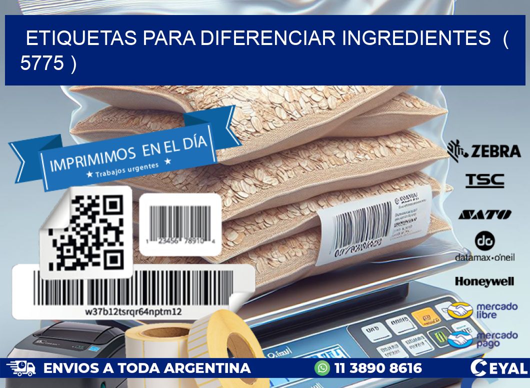 ETIQUETAS PARA DIFERENCIAR INGREDIENTES ( 5775 )