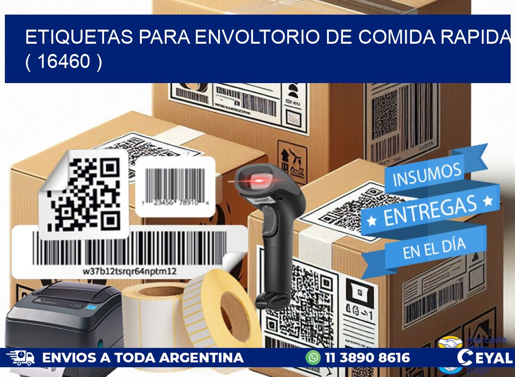 ETIQUETAS PARA ENVOLTORIO DE COMIDA RAPIDA  ( 16460 )