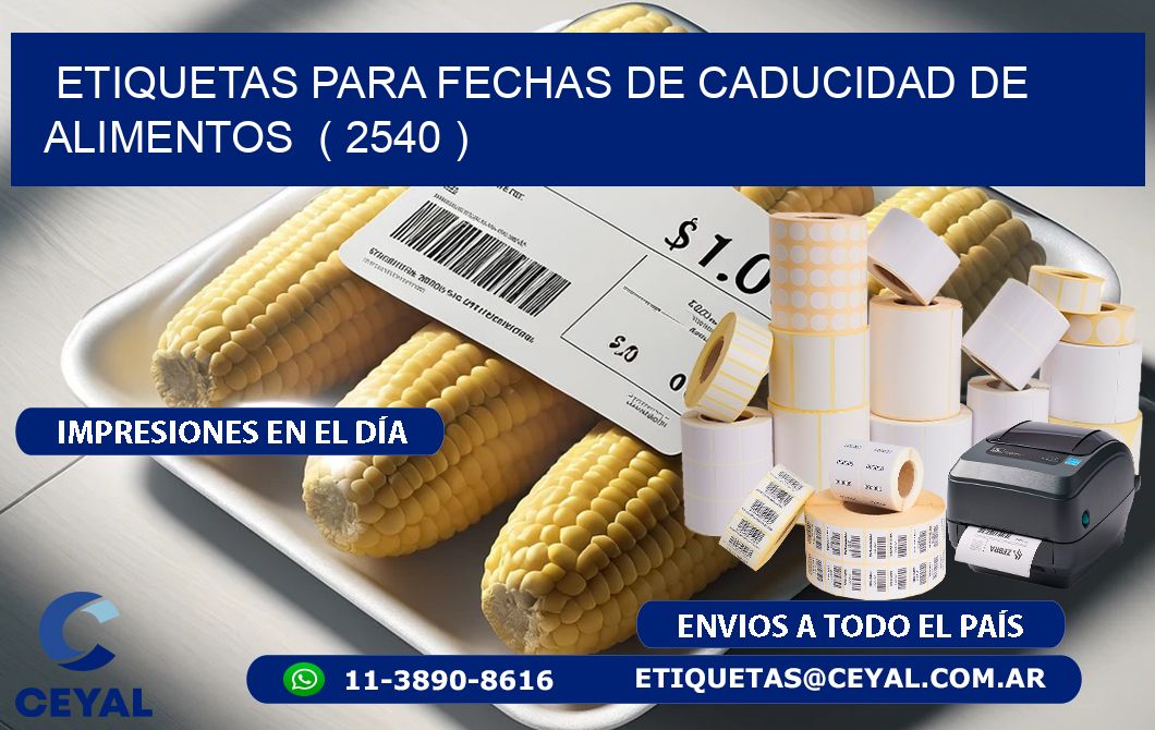ETIQUETAS PARA FECHAS DE CADUCIDAD DE ALIMENTOS  ( 2540 )