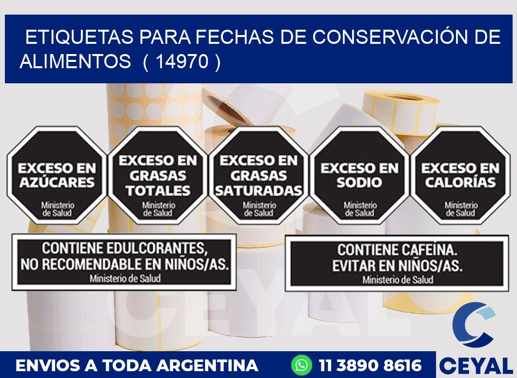 ETIQUETAS PARA FECHAS DE CONSERVACIÓN DE ALIMENTOS ( 14970 )