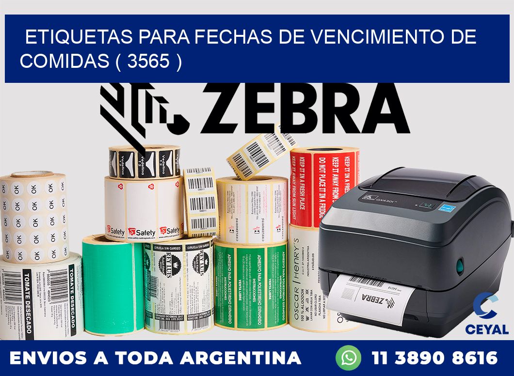 ETIQUETAS PARA FECHAS DE VENCIMIENTO DE COMIDAS ( 3565 )