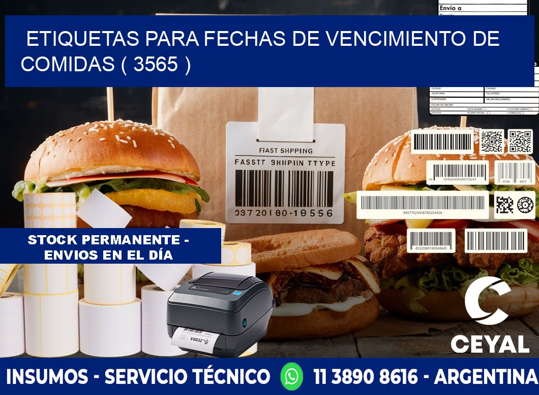 ETIQUETAS PARA FECHAS DE VENCIMIENTO DE COMIDAS ( 3565 )