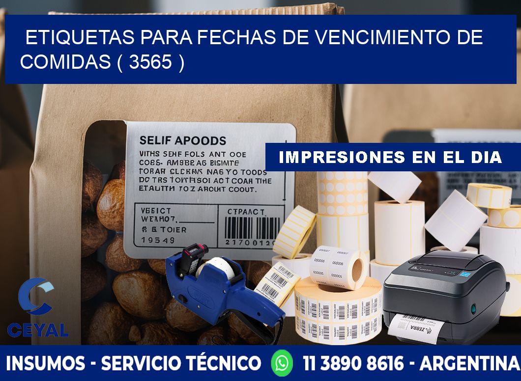 ETIQUETAS PARA FECHAS DE VENCIMIENTO DE COMIDAS ( 3565 )