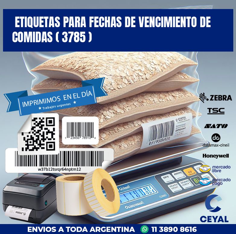 ETIQUETAS PARA FECHAS DE VENCIMIENTO DE COMIDAS ( 3785 )