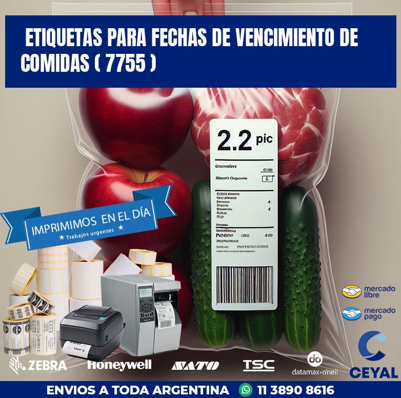 ETIQUETAS PARA FECHAS DE VENCIMIENTO DE COMIDAS ( 7755 )