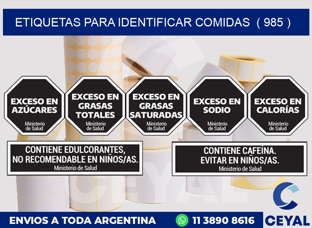 ETIQUETAS PARA IDENTIFICAR COMIDAS  ( 985 )